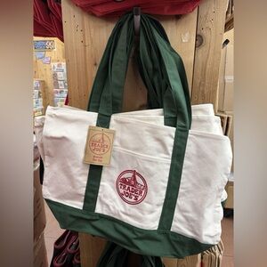 NWT - Large Trader Joe's Tote Bag Cotton Canvas - Green